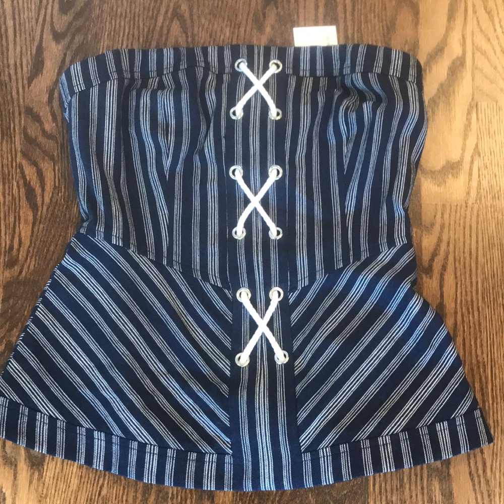 INTERMIX STRAPLESS TOP SAILOR NEW W/TAGS $250 XS/S